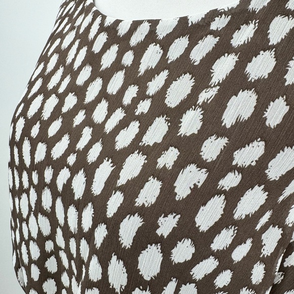 Coldwater Creek sleeveless brown spotted dress with sash women 8 - Picture 6 of 8